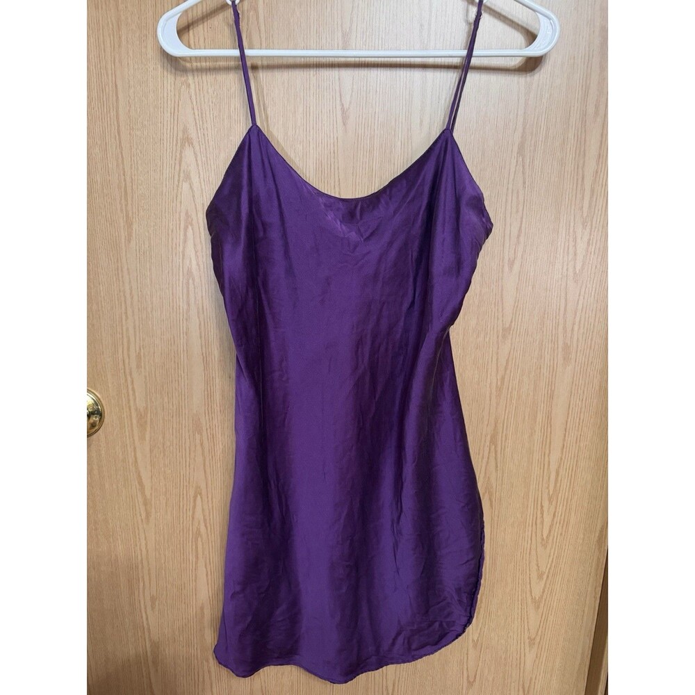 Vintage Victoria’s Secret Gold Label 100% Silk Purple Slip Sz S
